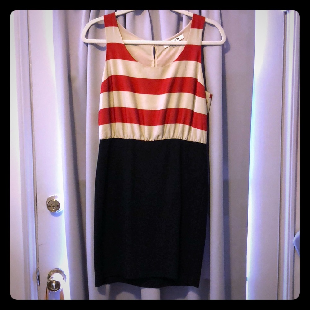 Adorable red and Creme striped dress